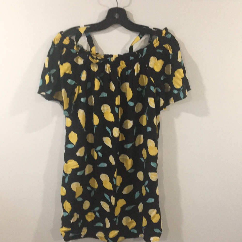 PEYTON & PARKER Off Shoulder Lemon Print Size M
